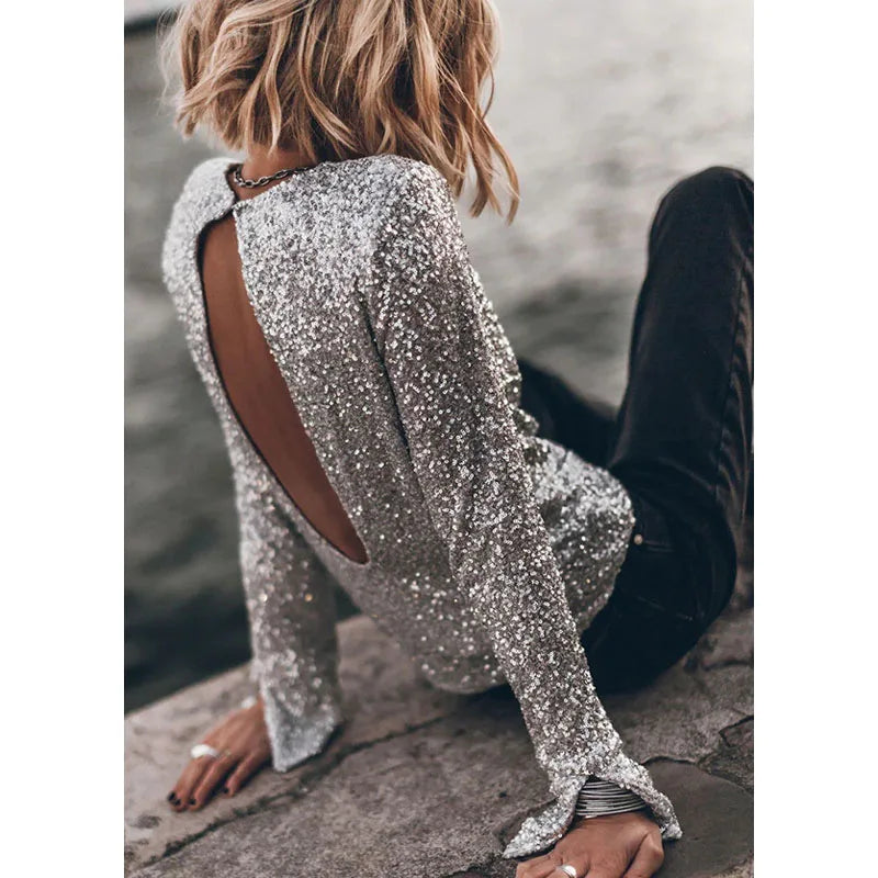 Sequin Long Sleeve Top