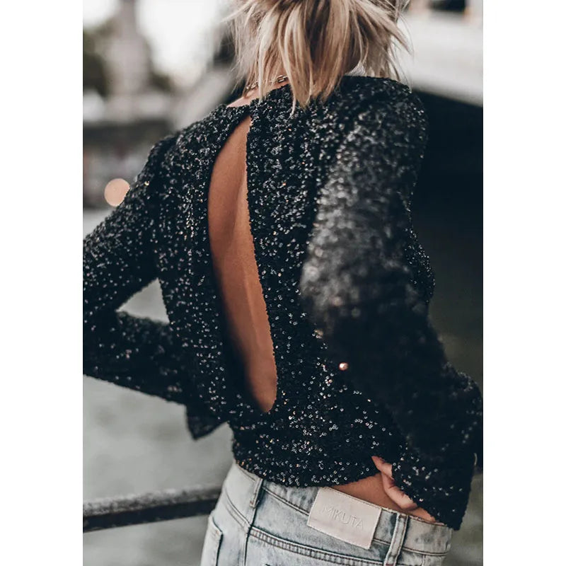 Sequin Long Sleeve Top