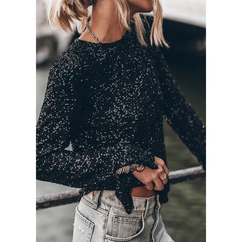 Sequin Long Sleeve Top